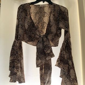 Snake Print Cropped Top